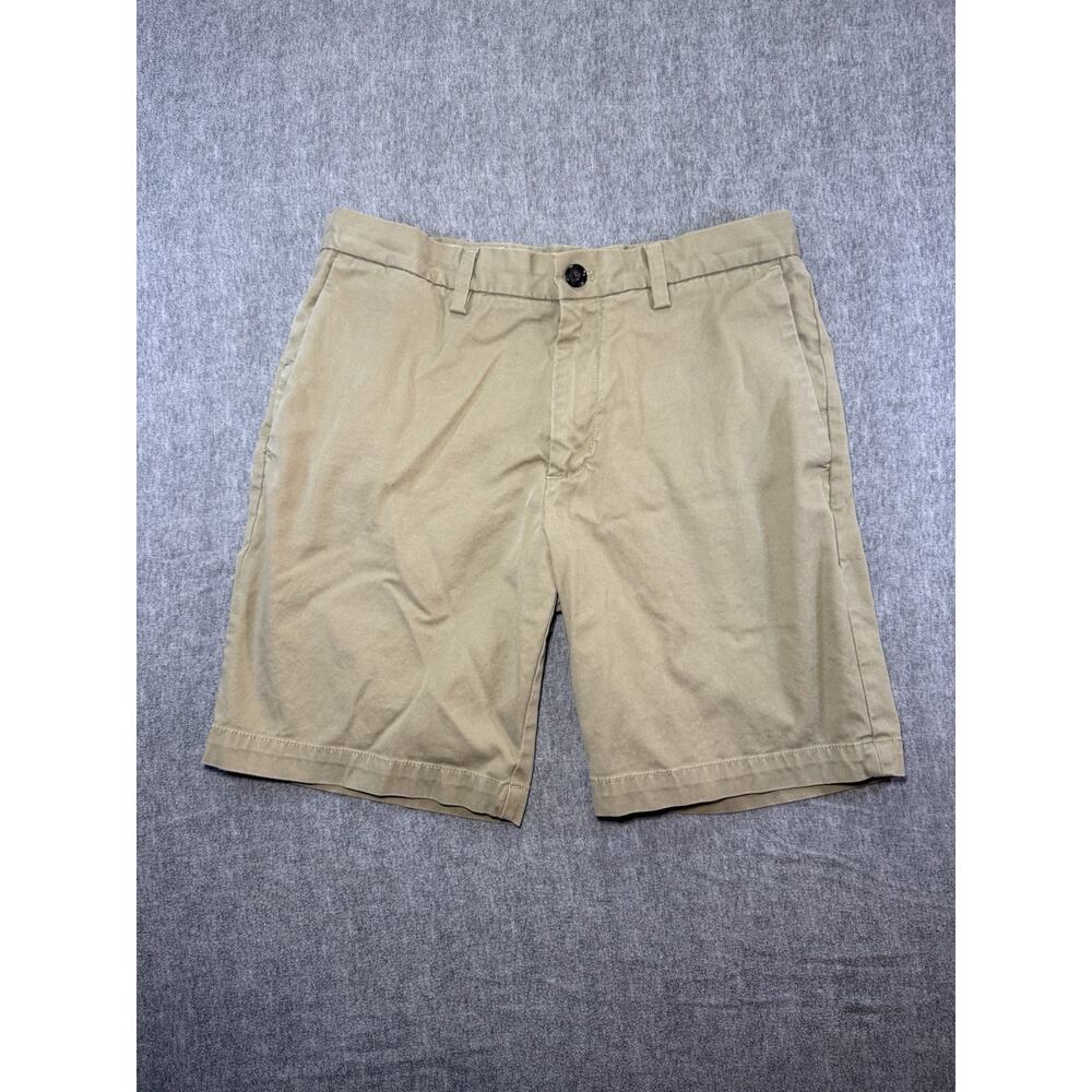 Banana Republic Mens Aiden Shorts-Khaki Beige Size 31/Button-FREE SHIPPING